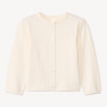 Gilet en tricot uni festonné pour bébé fille