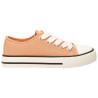 Baskets basses en toile corail avec lacets fille