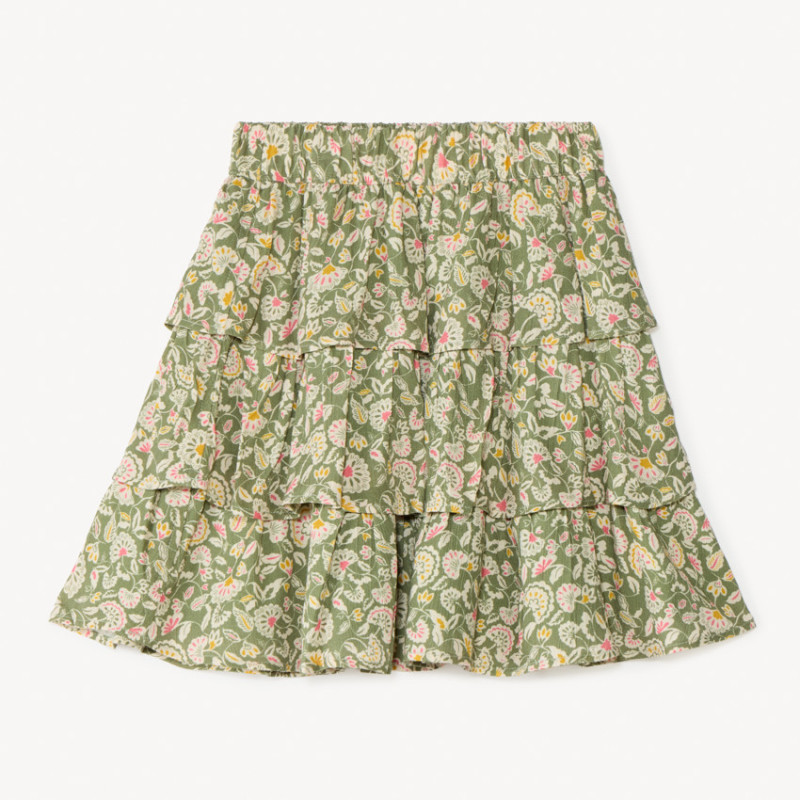 Jupe volantée effet froissé à imprimé floral fille