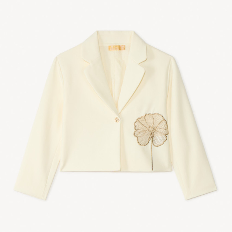 Veste en toile style blazer uni fille