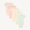 Lot de 5 bodies manches courtes en pointelle pour bébé fille