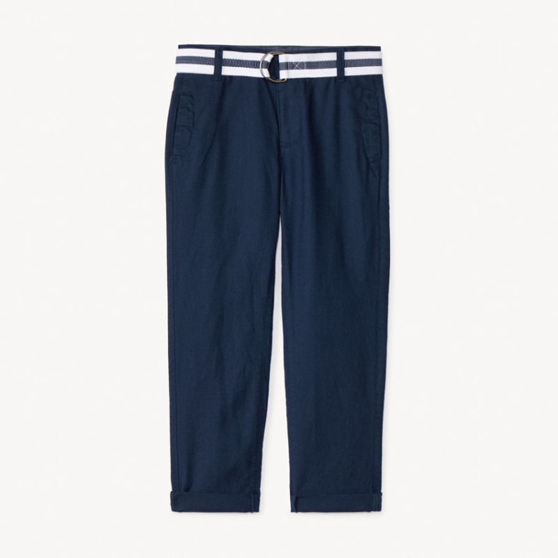 Pantalon droit en toile avec ceinture garçon