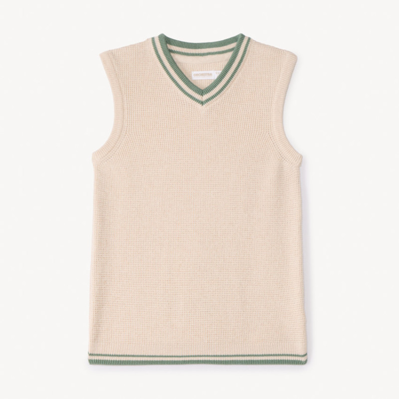 Pull sans manches en tricot uni garçon