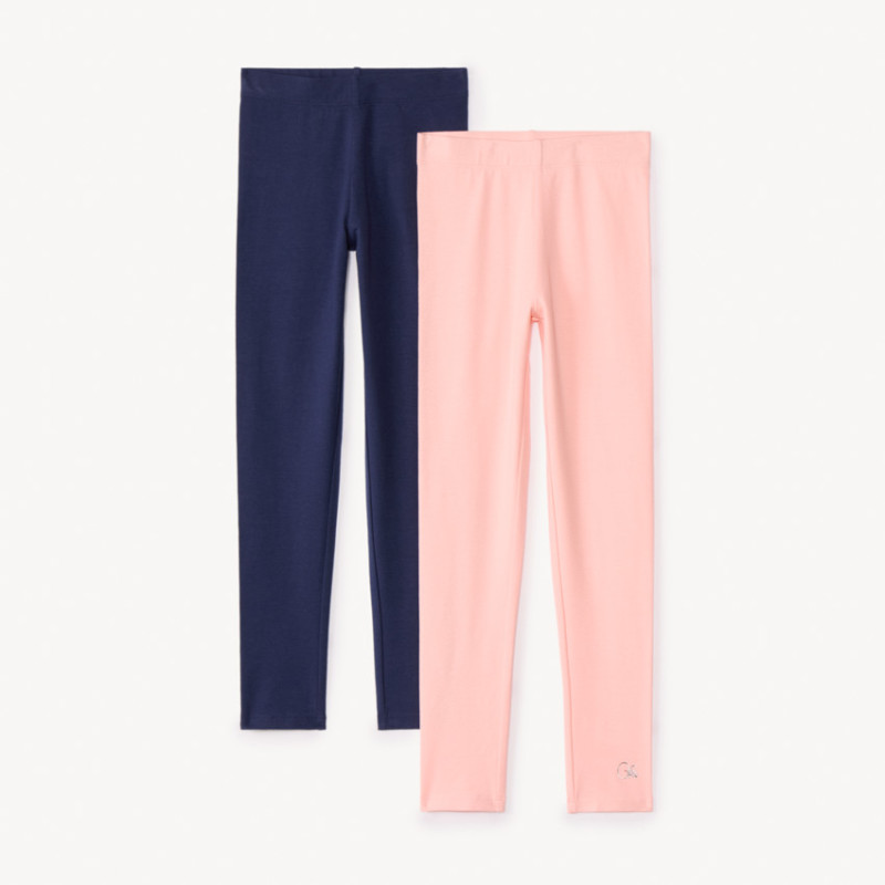 Lot de 2 leggings en jersey uni fille