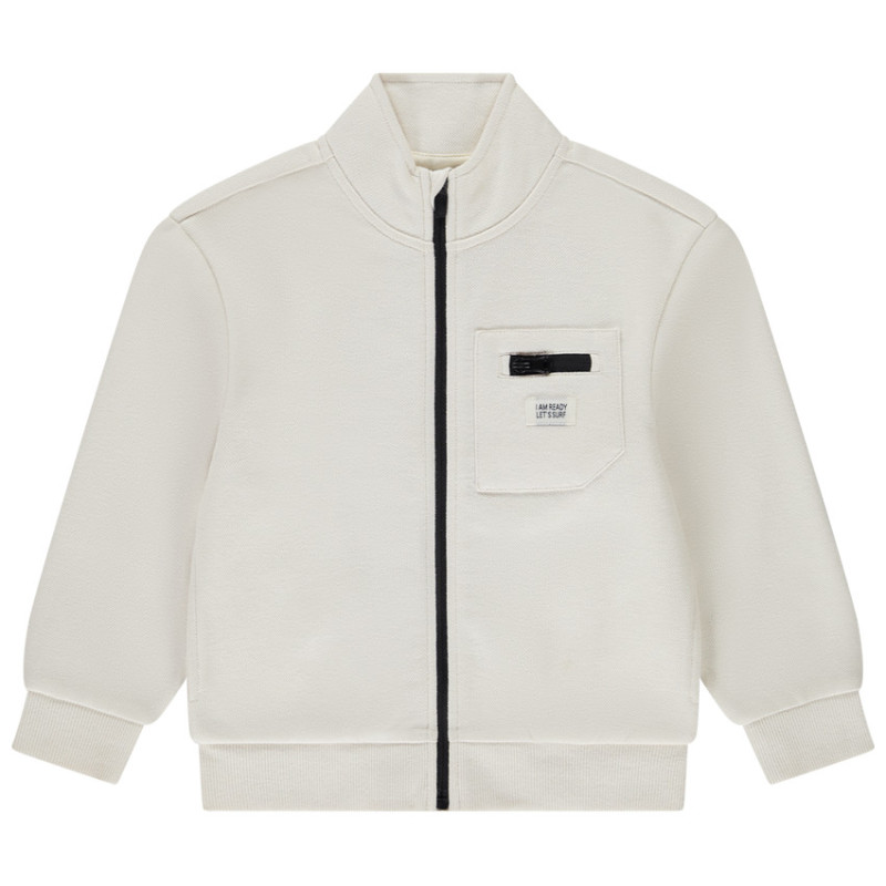 Gilet zippé à col montant et poche garçon