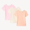 Lot de 3 t-shirts manches courtes unis pour bébé fille