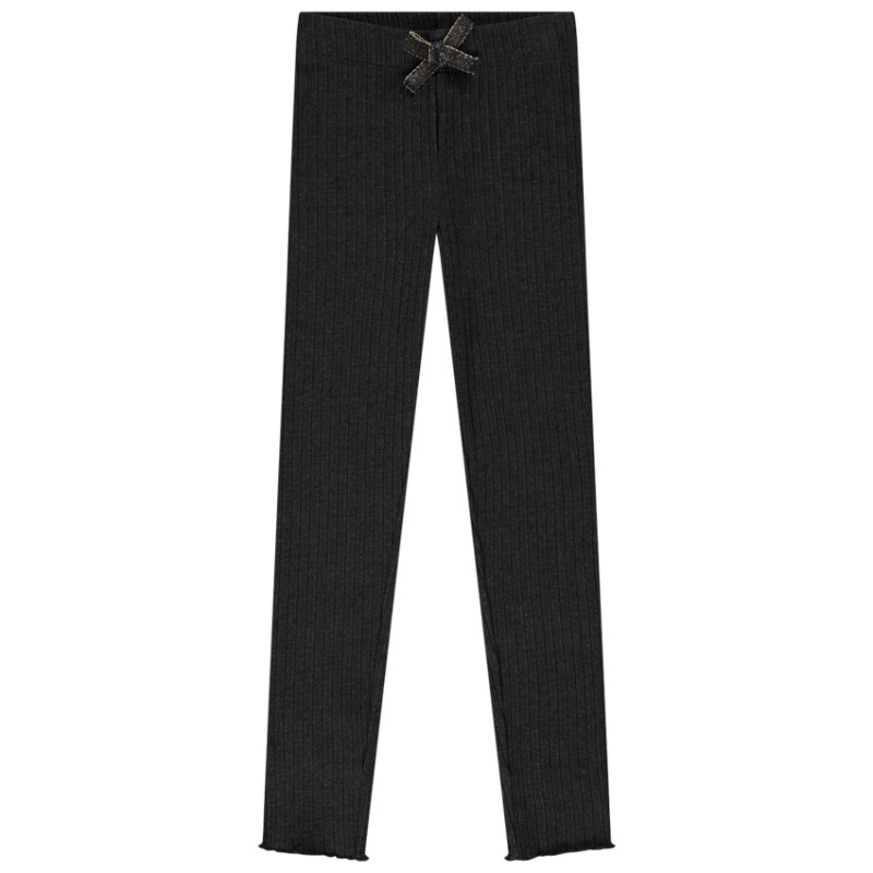 Legging côtelé à nœud fille