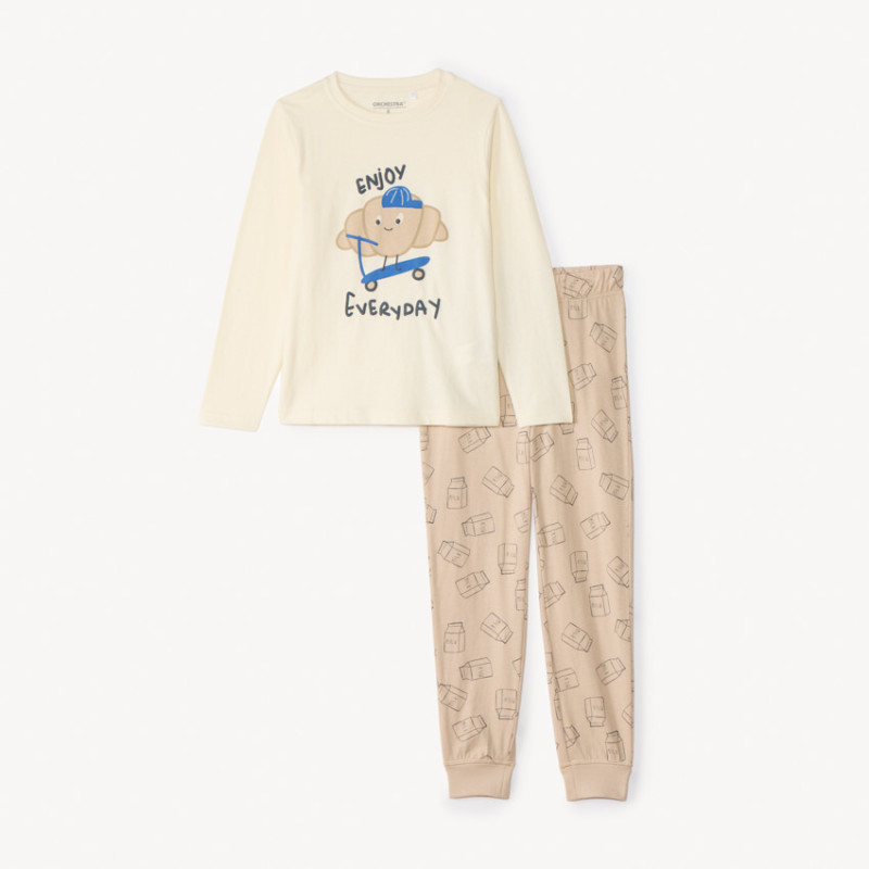 Set pyjama long en jersey print croissant garçon