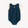 Ensemble 2 pièces avec barboteuse broderie bateau pour bébé 