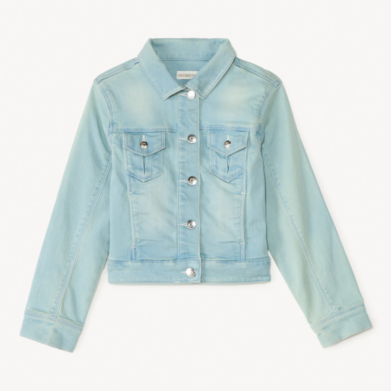 Veste effet jean à poches fille