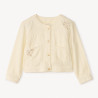 Veste manches longues en denim uni brodée fille