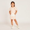 Robe manches courtes effet cloqué et brodée fille