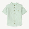 Chemise manches courtes rayée col mao garçon