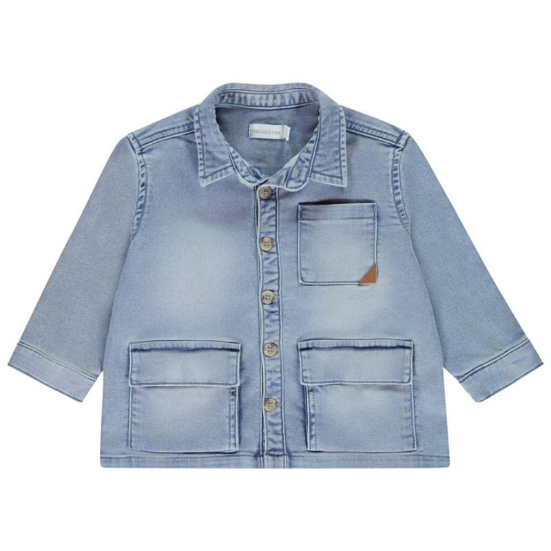 Surchemise effet denim à poches plaquées pour bébé garçon