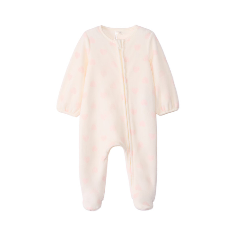 Dors-bien en velours imprimé cœurs pour bébé fille