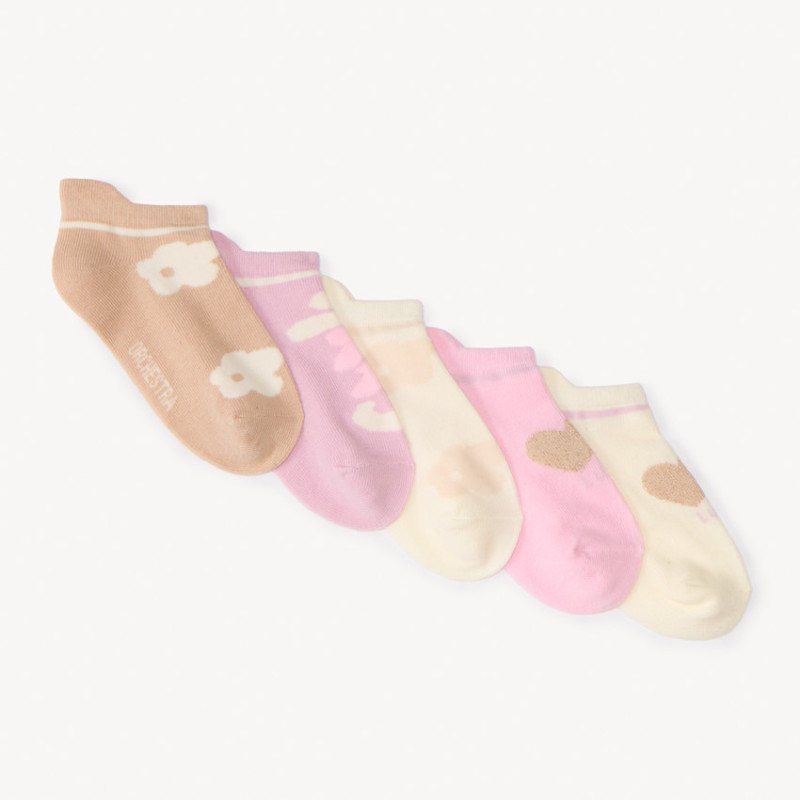 Lot de 5 paires de socquettes fantaisie fille