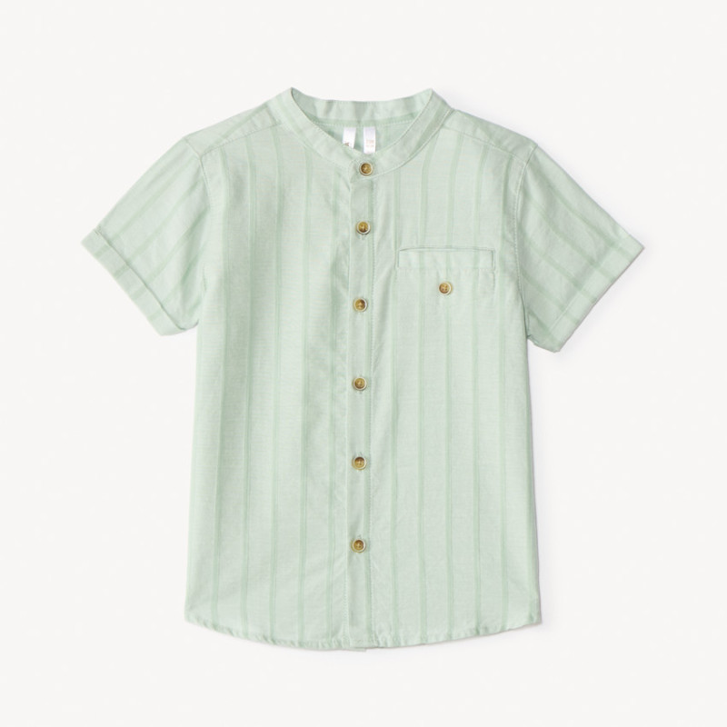 Chemise à manches courtes rayée col mao pour bébé garçon