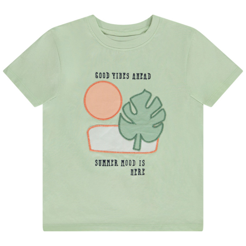 T-shirt manches courtes patchs appliqués pour garçon