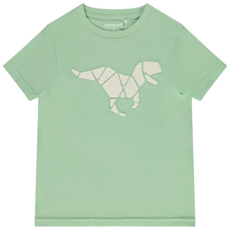 T-shirt manches courtes avec broderie effet bouclé fantaisie