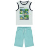 Ensemble débardeur fantaisie + short uni en molleton garçon