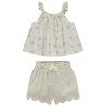 Ensemble short + débardeur en broderie anglaise imprimé fant