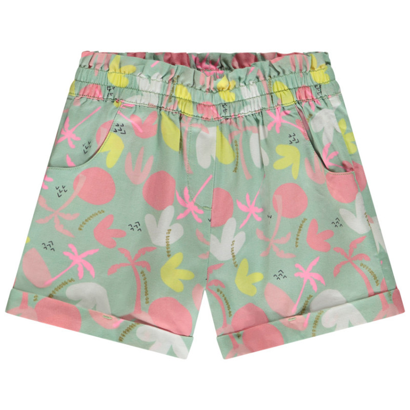 Short en toile imprimé fantaisie fille