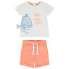 Ensemble short + t-shirt fantaisie baleine pour bébé garçon