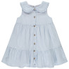 Robe sans manches à rayures et col claudine pour bébé fille