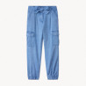 Pantalon cargo en twill uni avec ceinture fille