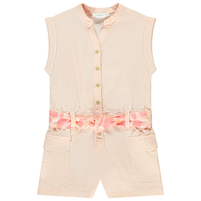 Combishort sans manches avec ceinture imprimée fille