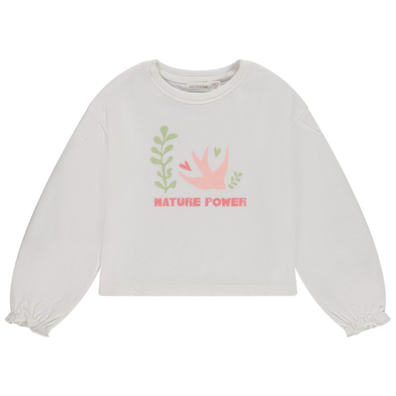 Sweat molleton court print hirondelle fille