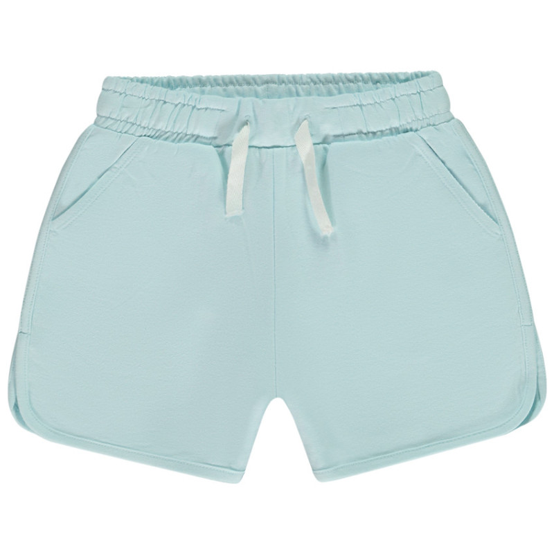 Short en molleton uni à cordon de serrage contrasté fille