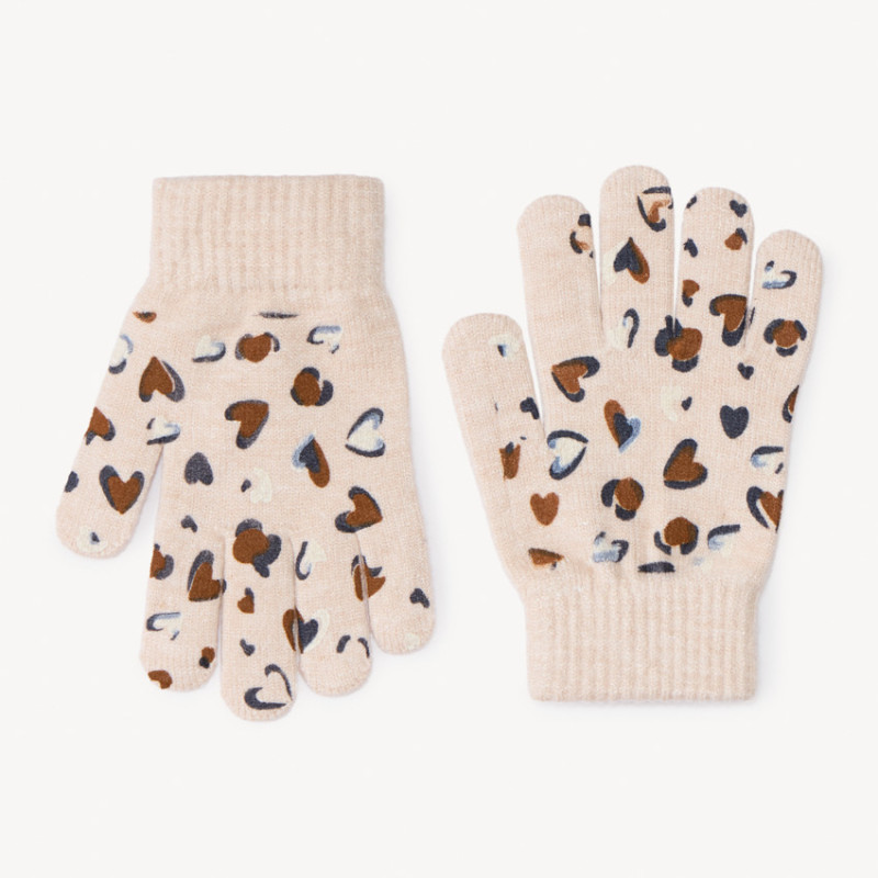 Paire de gants imprimé fantaisie fille
