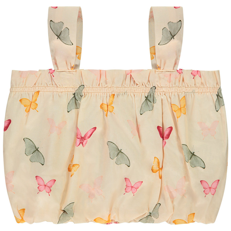 Crop top effet boule imprimé papillons fille