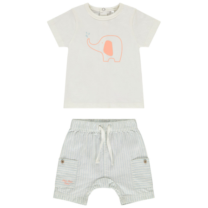 Ensemble 2 pièces avec bermuda rayé pour bébé garçon