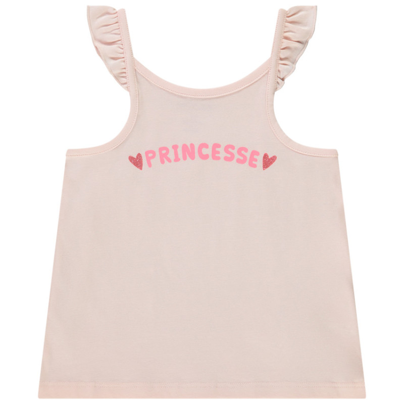 Débardeur uni avec print fantaisie pailleté pour bébé fille
