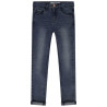 Jean skinny effet délavé avec jacron en simili cuir fille
