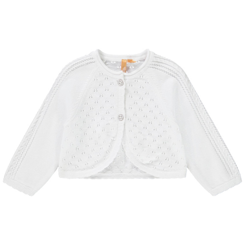 Gilet tricot en maille ajourée pour bébé fille
