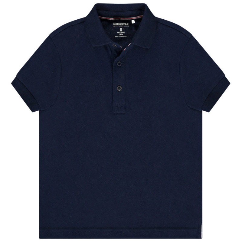 Polo manches courtes uni en coton piqué garçon