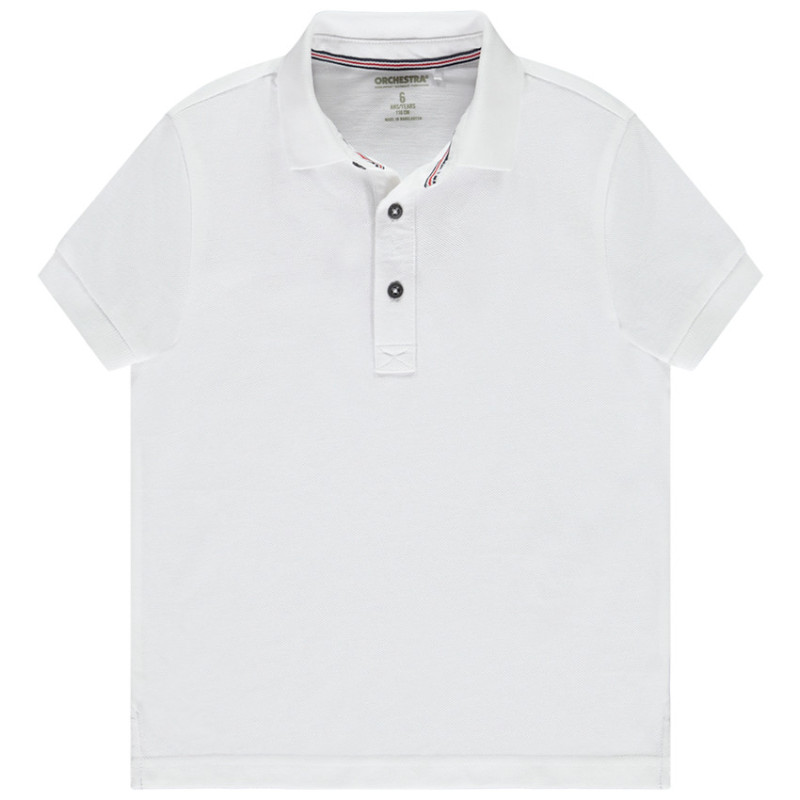 Polo manches courtes uni en coton piqué garçon