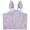 Crop top smocké à bretelles volantées fille