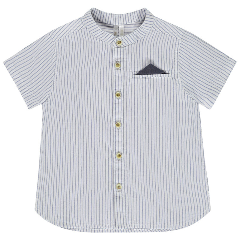 Chemise manches courtes rayée à col mao pour bébé garçon