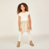 Robe de fête manches courtes scintillante effet 2 en 1 fille