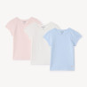 Lot de 3 t-shirts manches courtes print cœur fille