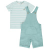 Ensemble 2 pièces avec salopette et t-shirt rayé pour bébé g