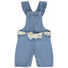 Salopette courte avec volants + ceinture fantaisie pour bébé