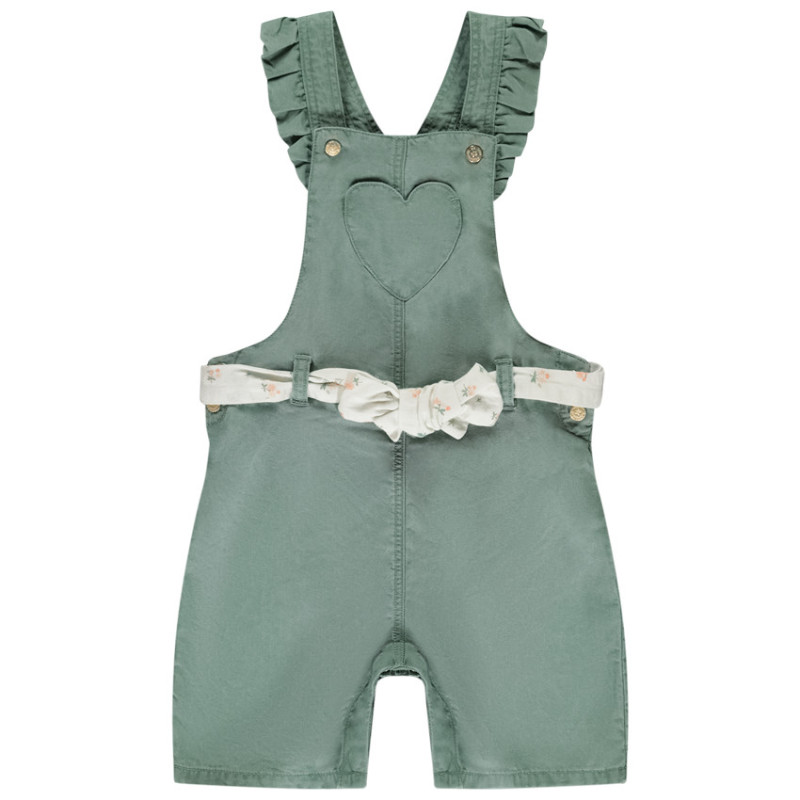Salopette courte avec volants + ceinture fantaisie pour bébé