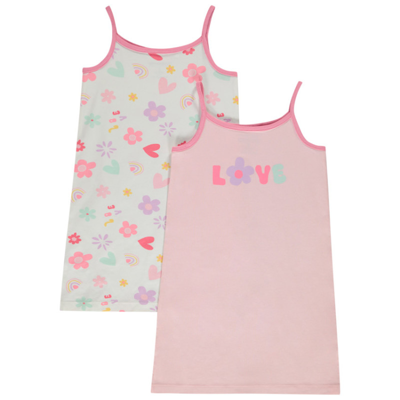 Lot de 2 nuisettes fantaisie en jersey fille