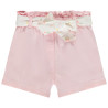 Short en toile armurée avec ceinture à nouer pour bébé fille