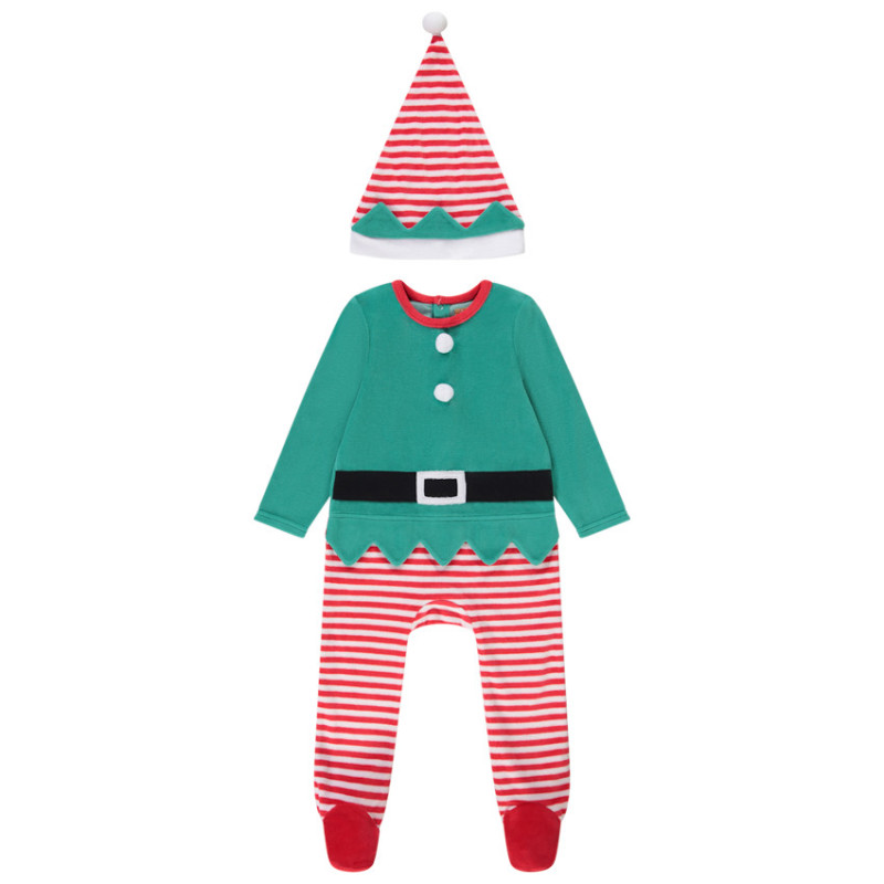 Ensemble ludique lutin de Noël dors-bien + bonnet pour bébé